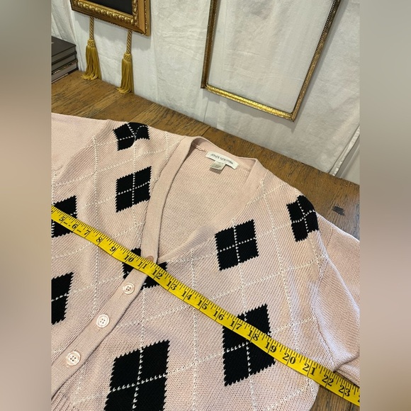 JONES NEW YORK Pink Argyle Cardigan – Size M - Picture 6 of 7